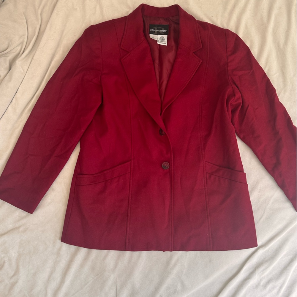 Requirements 100% Wool Red Blazer